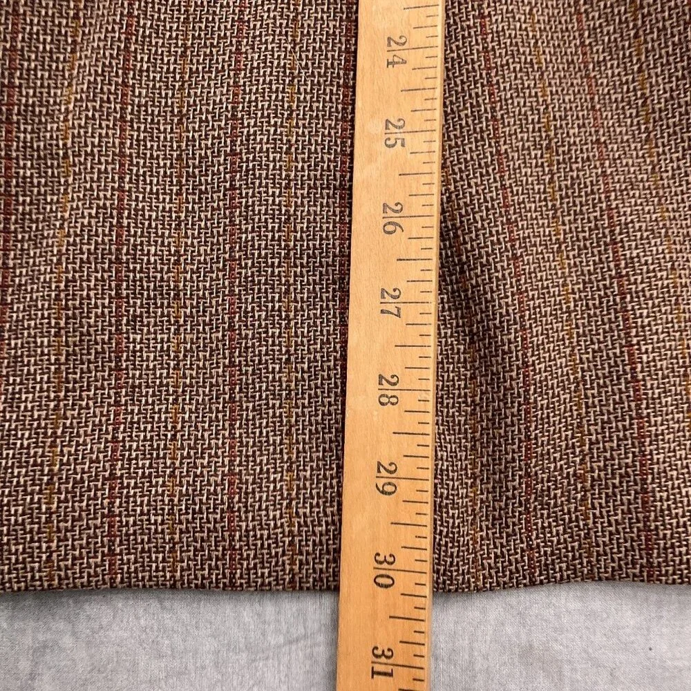 JB Blazer Men 44‎ Brown Rust Stripe Polyester Knit Classic Career Jacket 60s VTG
